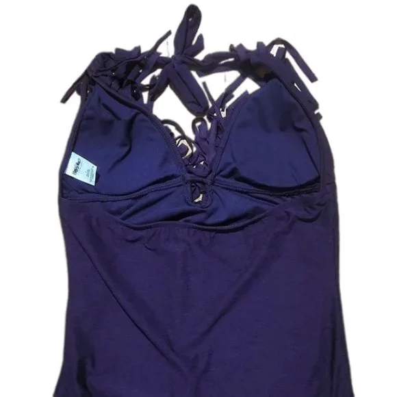 Massimo Purple One Piece Swimsuit Size Large Swim Suit Bathing Suit - Picture 3 of 4